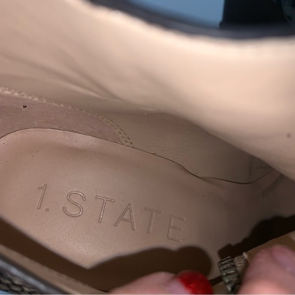 1. State Beige Kaleb Wedge Snake Ankle Booties - Picture 3 of 11